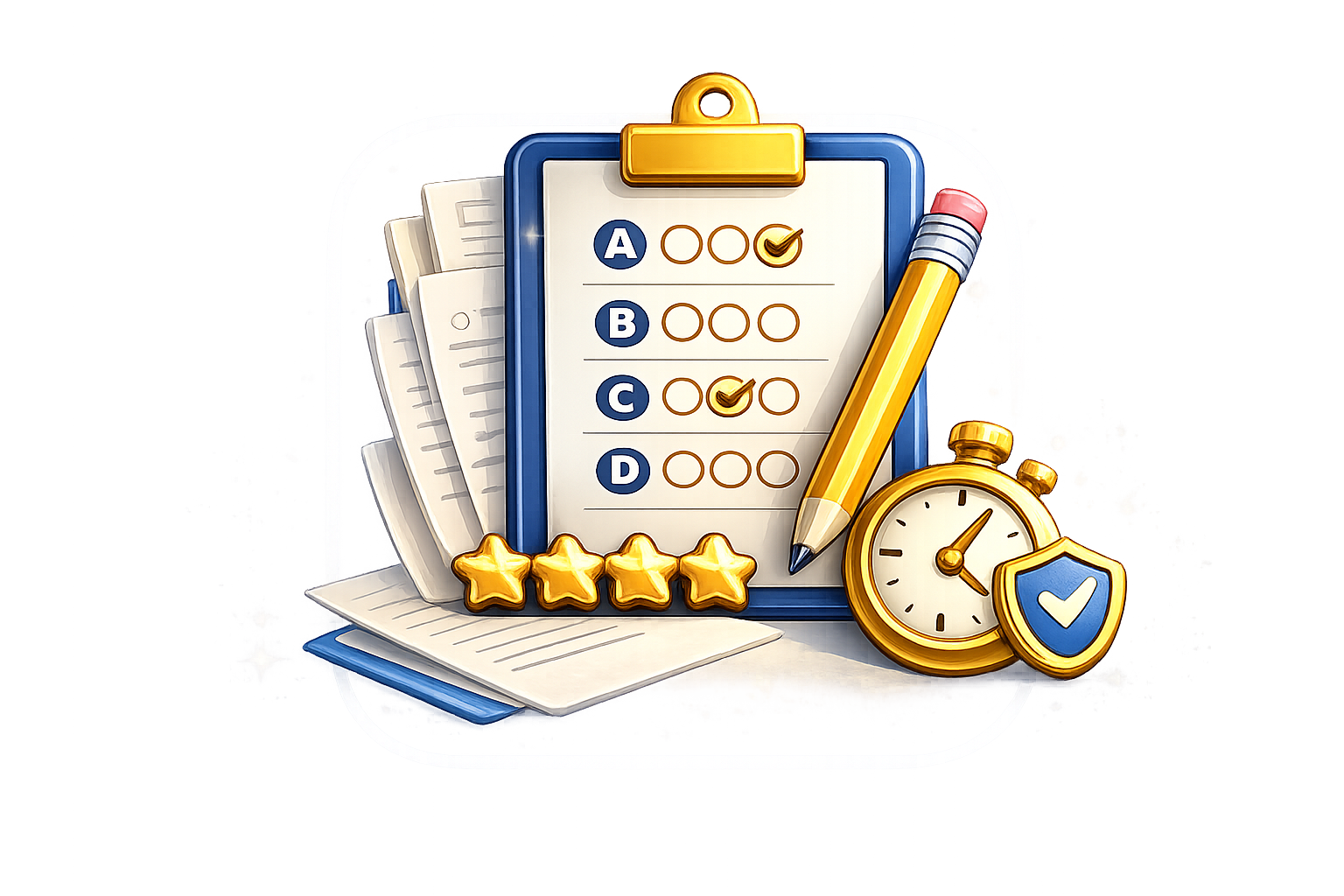 24 Mock Exams and 6 Weekly Quizzes