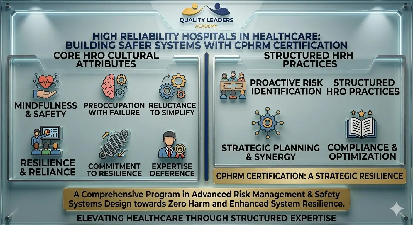 HIGH RELIABILITY HOSPITALS IN HEALTHCARE: BUILDING SAFER SYSTEMS WITH CPHRM CERTIFICATION