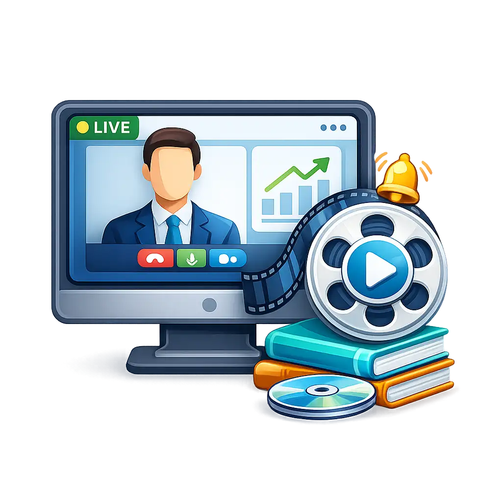 Live and recorded access icon